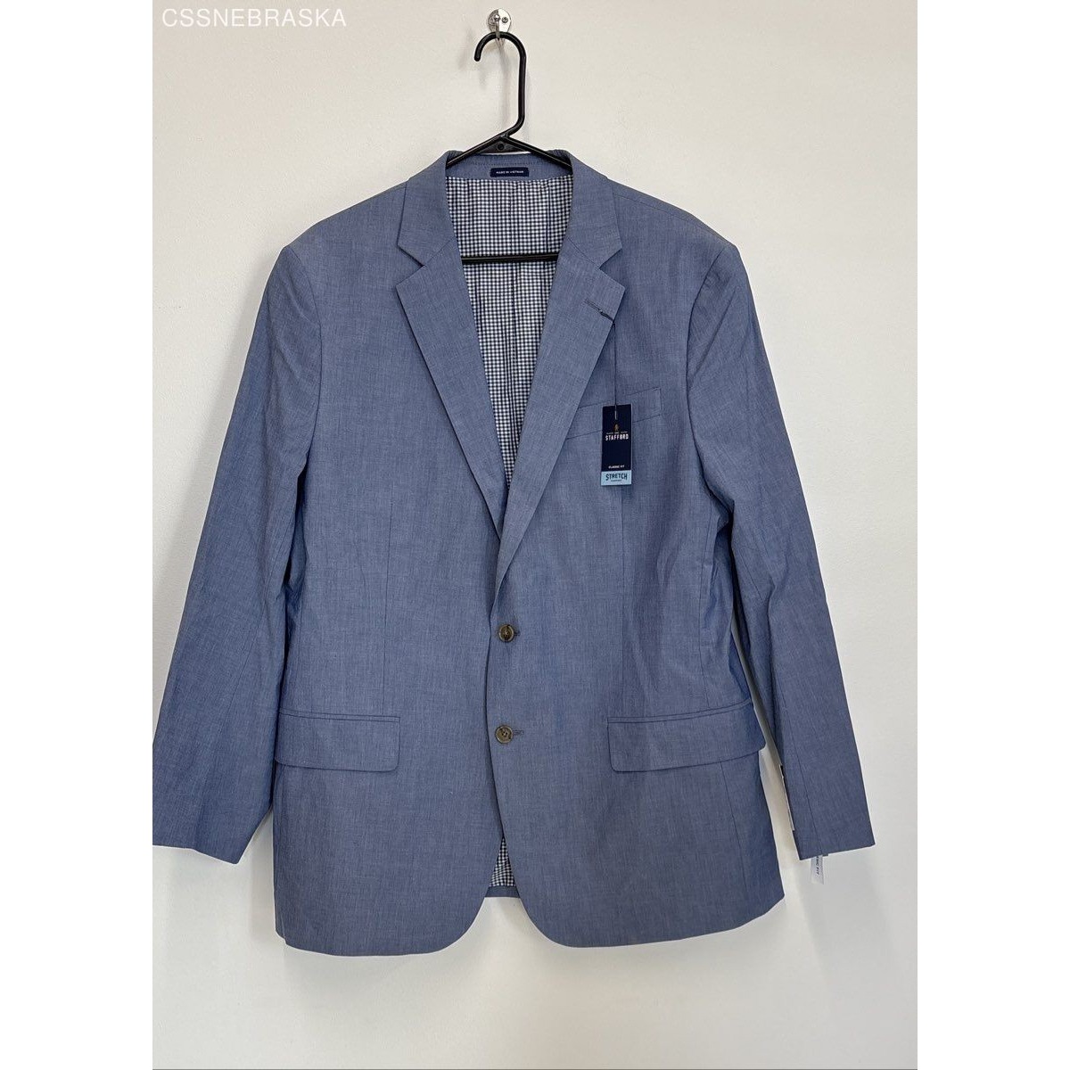 Stafford Mid Blue Men's Suit Two Button Classic Fit - Size 46r